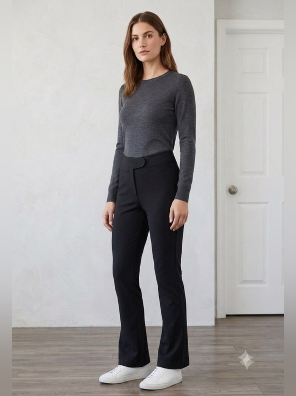 Vtg Victoria’s Secret VS Sport Womens 4 Black Nylon Flare Trouser Dress Pant S